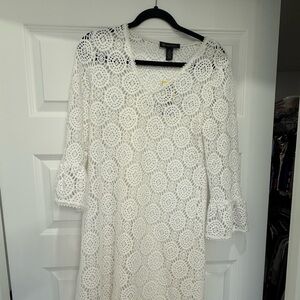 INC International Concepts White Long Sleeve Bell Sundress